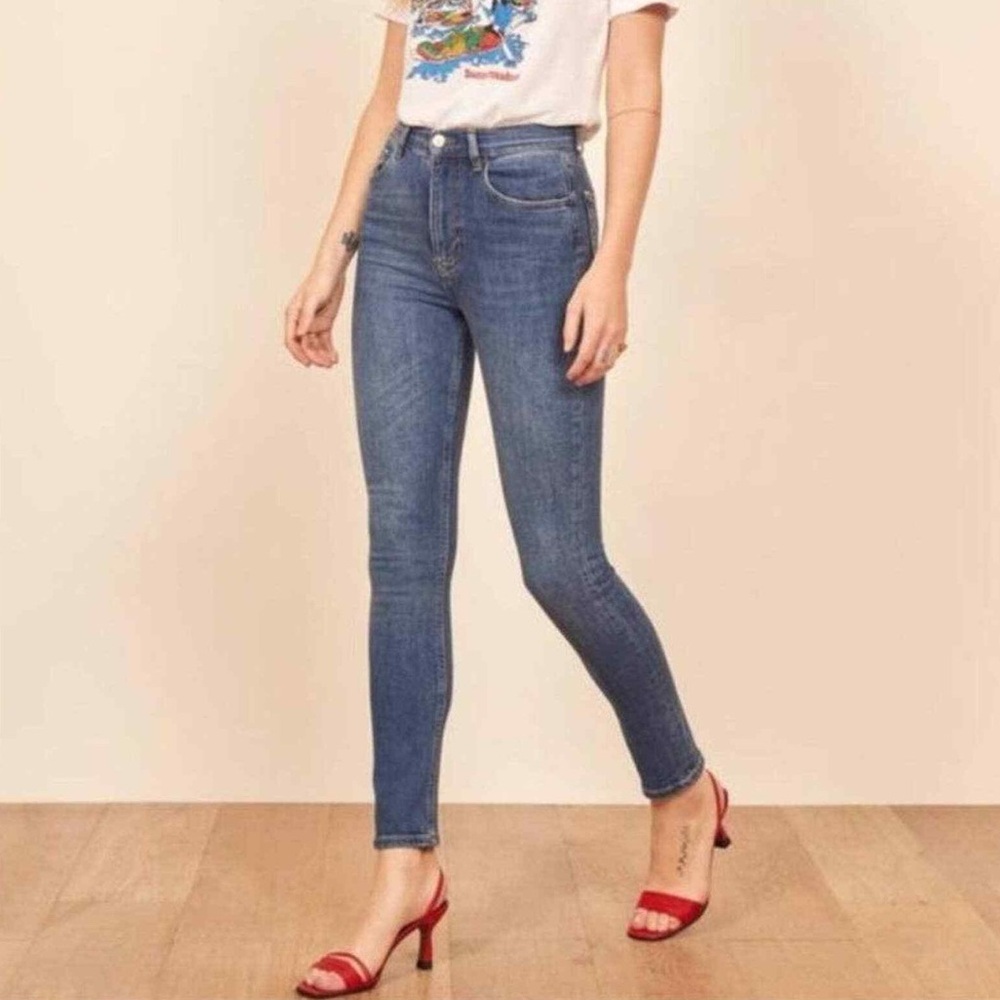 NEW Reformation Harper High Rise Skinny Jeans / Destin / Size 24